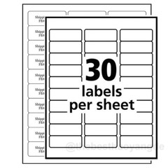 Premium Shipping Address Mailing Labels 1″ x 2 5/8″ 30 Labels Per Sheet (30 UP)