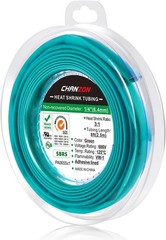 31 Ratio 1/4 6.4mm Heat Shrink Tubing Marine Grade Waterproof Adh Color: Green