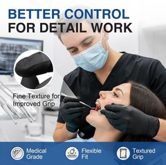 Schneider Medical Nitrile Exam Gloves, 4 Mil Black Gloves Disposable Latex Fr…