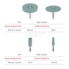 Dental Rubber Diamond Polisher Wheel Disc /Zirconia Porcelain Polish Burs HP