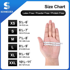 Schneider Nitrile Exam Gloves, Black, Medium, 100-Ct Box, 4-Mil, Latex-Free, Pow