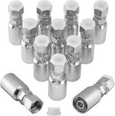 12-Pack 1/2″ Hydraulic Hose End Fittings: 1/2″ I.D. Hose x 1/2″ JIC 37 ° Female
