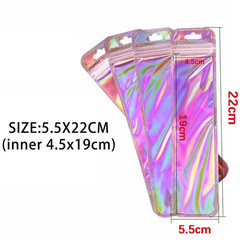 50pcs Iridescent Zip Lock Bags Holographic Self-Sealing Packaging Pouches – NEW