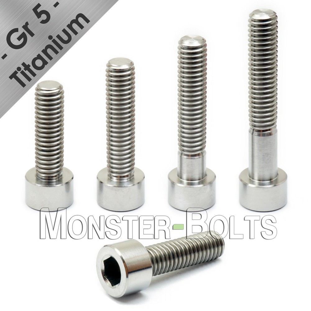 M3 Titanium Socket Head Cap Screws, Ti Grade 5, Metric DIN 912 Coarse 0.50