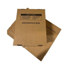 6 – Pack 15x12x10 Small Standard File Storage Moving Box with Lid Letter Handles