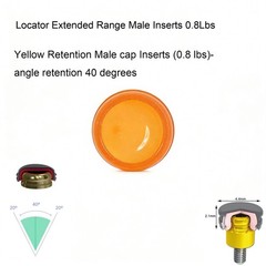 US Dental ZEST Locator Standard Extended Range Male Cap Black Processing Inserts