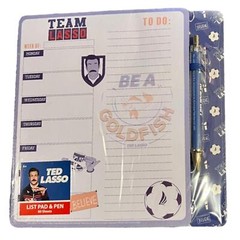 Team Ted Lasso Note Pad List and Pen Be a Goldfish Weekly Daily Planner