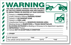 50-Pack ‘Warning You Are Illegally Parked’ Sticker Labels with Permanent Adhesiv