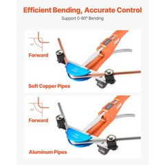 Uimoso Tubing Bender Kit 1/4-7/8 In Ratcheting Pipe Bender with Aluminum Design