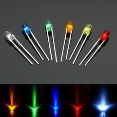 200Pcs 5mm 3mm LED Light Kit Yellow White Blue Red Green Assortment with Case