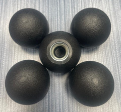 Lot of 5 x 1.38″ Ball Knob 1/2-13 Steel Zinc Locking Nut Textured Handle