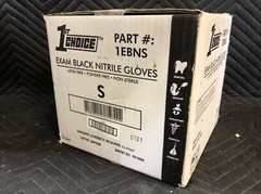 1000ct Case 1st Choice Nitrile Gloves Black 3 Mil Exam Powder Free Non Latex Sm