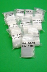 1-1/2″ Clear Reclosable Bags Poly 2mil Square Baggies 1.5″ x 1.5″ Top Lock 1000