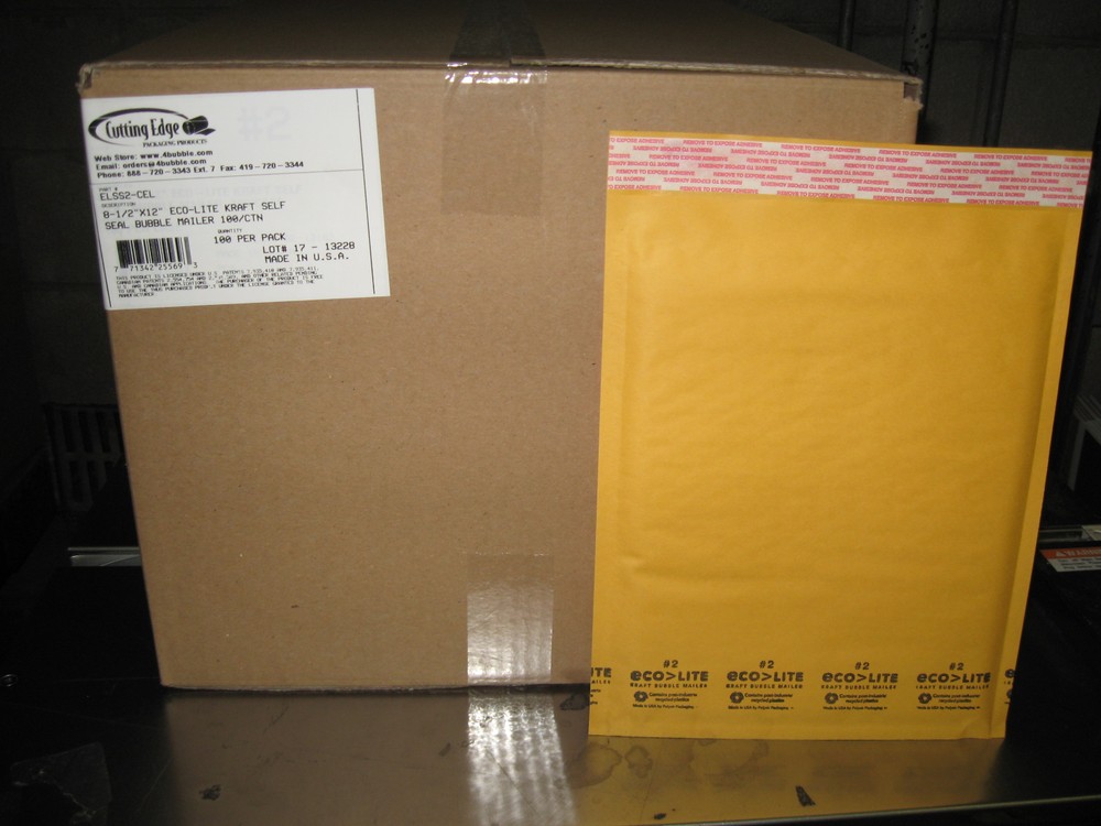 100 #2 Ecolite Kraft Bubble Mailers, 8.5″ x 12″ w/ Free Shipping – NEW PRICE!