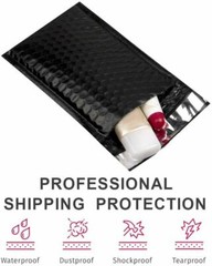4″ x 8″#000 Black Poly Bubble Mailers Self Seal Padded Envelope Shipping