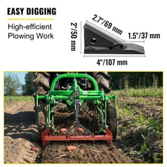VEVOR 18” Box Blade Shank Scarifier Shanks Teeth 4 Holes Box Scraper Shank 5pcs