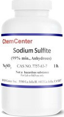 Sodium Sulfite, Anhydrous, Reagent, 99% min., 1lb.