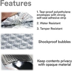 200 #2 Glamour Metallic Gold Poly Bubble Shipping Mailers Envelopes Bags 8.5×12