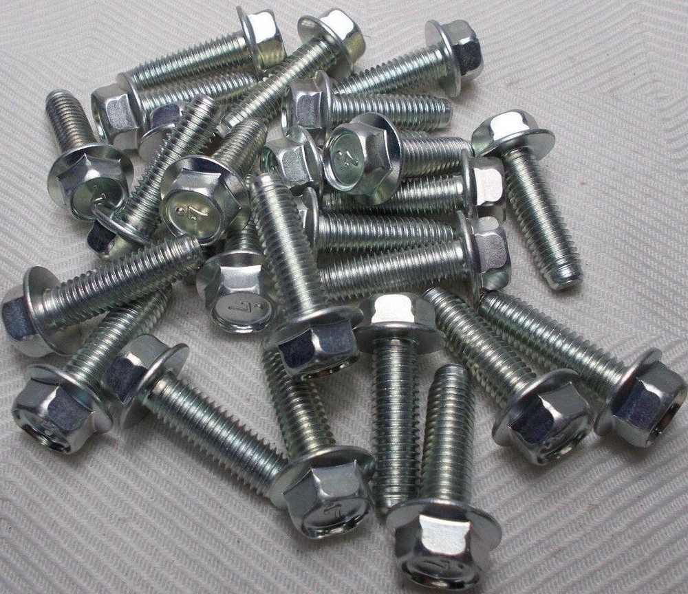M8 8mm X 1.25 Coarse X 25mm Thread Hex Flange Head Bolt Lot Of 25 Bolts