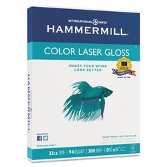 Hammermill Color Laser Gloss Paper, 94 Brightness, 32lb, 8-1/2 x 11, White, 300