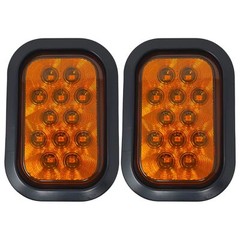 All Star Truck Parts 5×3 2x Amber Strobe Flashing Rectangle 15 LED Signal Turn