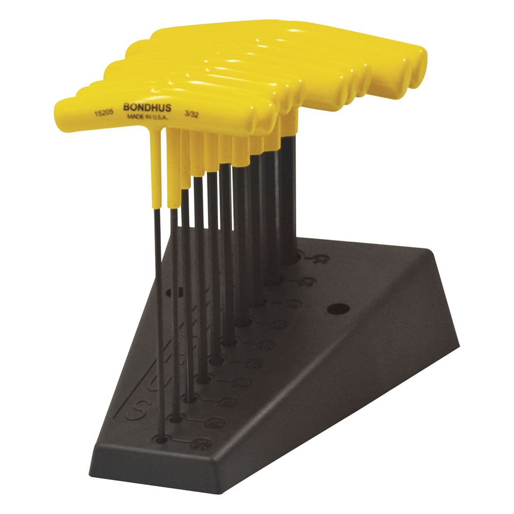 Bondhus 15290 6″ Hex T-Handles w/Cushion Grip,3/32-to-3/8″ Sizes,10 PC Set