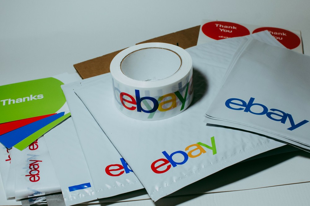 39 Ebay Branded Shipping Supplies STARTER KIT Box Envelopes Tape Tissue Postcard
