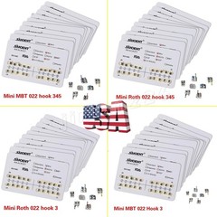 10 Packs Dental Metal Brackets Brace Mini/Standard Roth/MBT Slot.022 3/345 Hooks