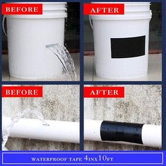 Flex Waterproof Rubberized Tape Stop Leak Seal Tape Repair Patch 4″ X 5Ft Black