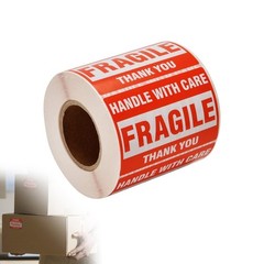 [1 Roll, 500 Labels] 2″ x 3″ Fragile Stickers Handle with Care Warning Packing