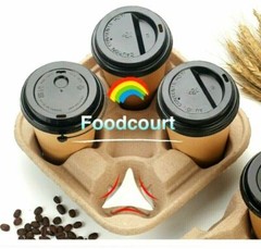 4 Cup Drink Cup Carrier, Cup Holder, Cup Carry Tray Biodegradable Pulp 300 Count