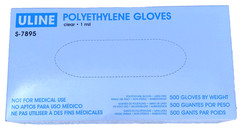 Uline 500 Polyethylene Gloves Clear 1 Mil S-7895 Single Use Ambidextrous New Box