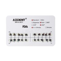 AZDENT Dental Orthodontic Brackets Braces Metal Standard Roth Slot.022 Hooks 345