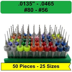 50 Pc D7 Carburetor Jet Drill Bit Set – 25 Sizes (#80–#56) Holley Rochester Miku