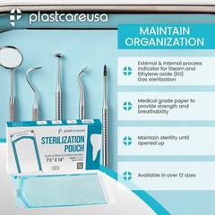 7.5″ x 13″ Self-Sealing Sterilization Pouches for Autoclave (1 Box of 200)