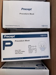 Precept 15111 Procedure Mask Level 1 Blue color Case of 10 Boxes DENTED
