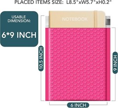 100 Pack Poly Bubble Mailer Padded Envelope Mailing Bags 6×10″ 6×9″ #0 Hot Pink