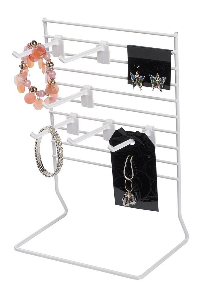 SSWBasics 6-Peg White Wire Countertop Rack – 8″W x 8″H
