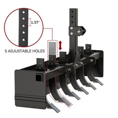 55″ Width Box Blade Tractor Attachment W/ 6 Scarifier Shank Cate 0 & Cat 1 Heavy