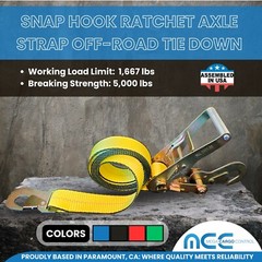 USA 2″ x 8′ Off-Road Ratchet Tie Down Strap Snap Hook Car Auto Hauler Tow Truck