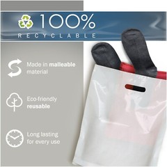 100 Pack 12″ x 15″with 1.5 mil Thick – White Merchandise Plastic Shopping Bags