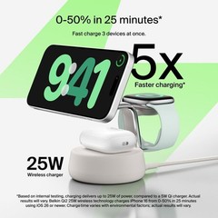 UltraCharge Pro 3-in-1 Magnetic Charging Dock with Qi2 25W, Sand