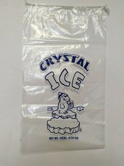 100 COMMERCIAL CRYSTAL 10 LB LBS 1.5 MIL Plastic Ice Bag Bags With Drawstring