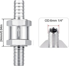 2x 6mm 1/4″ Fuel Line Non-Return One Way Air Fuel Oil Check Valve Diesel Gas