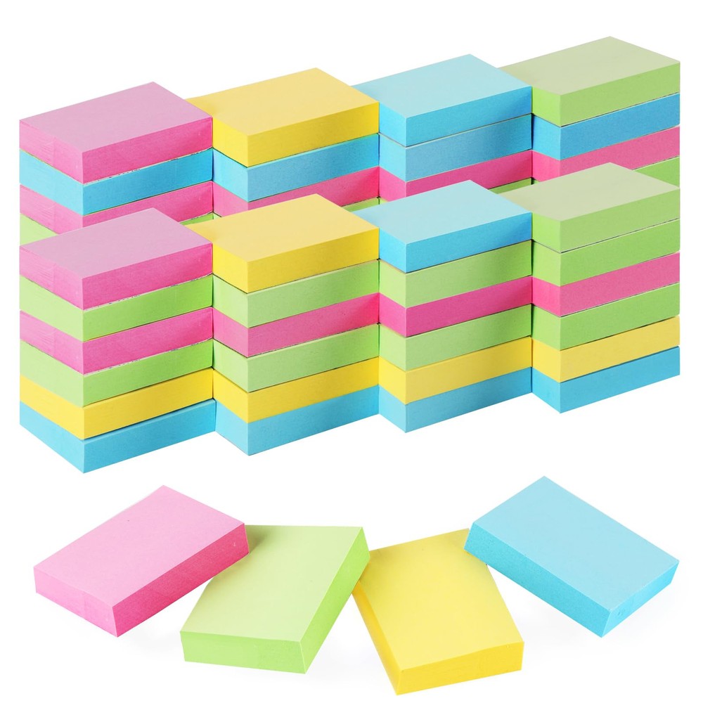 50 Pads Mini Sticky Notes 1.5X 2 inch, Small Self-Stick Note, Bulk Tiny Pads …