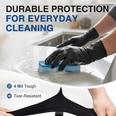 Nitrile Exam Gloves, 4 Mil Black Gloves Disposable Latex Free Powder Free, Fo…