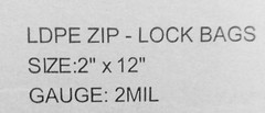 100 Zip Seal Lock Bags 2×12 Clear 2 mil Zip Slide Baggies 2 x 12″ Long Poly Bag