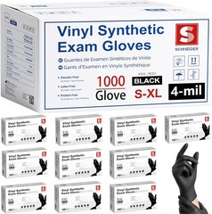 Affordable Medical Exam Gloves, Black, Latex-Free, 1000 Ct
