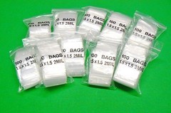 1-1/2″ Clear Reclosable Bags Poly 2mil Square Baggies 1.5″ x 1.5″ Top Lock 1000