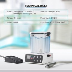 Dental Electric LED Brushless Micromotor w/Water Tank For Practice 1:1 1:5 16:1